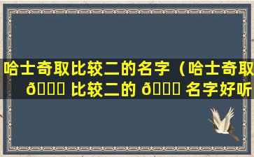哈士奇取比较二的名字（哈士奇取 🐈 比较二的 💐 名字好听吗）